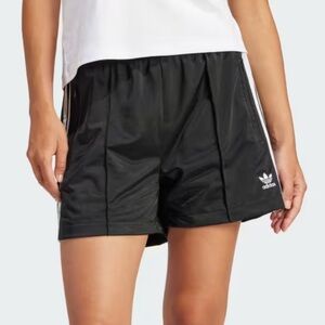 adidas Black Athletic Shorts with White Stripes